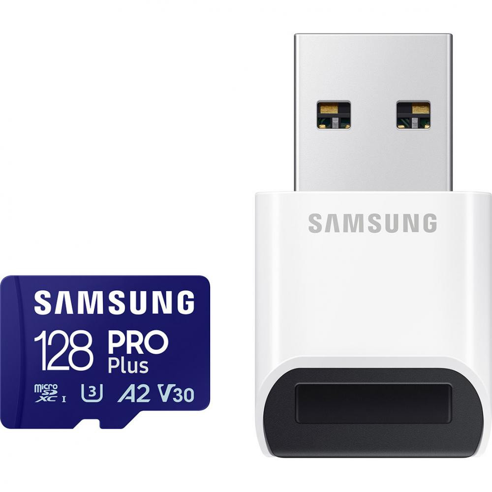 Samsung 128 GB microSDXC UHS-I U3 V30 A2 Class 10 PRO Plus (MB-MD128SB/WW) - зображення 1