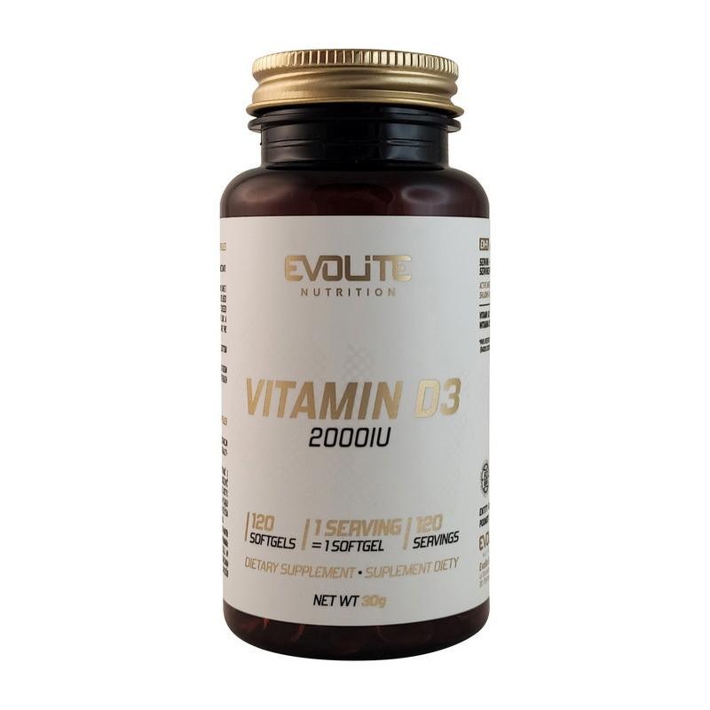 Evolite Nutrition Вітамін Д3  Vitamin D3 2000 IU 120 м'як. капсул - зображення 1