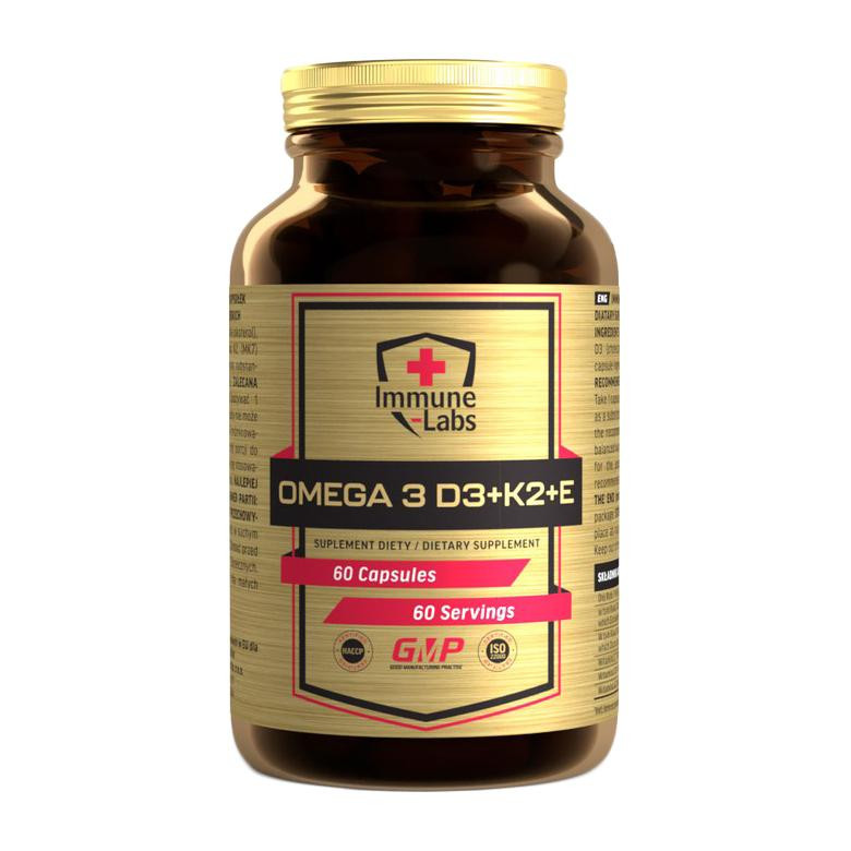 Immune Labs Omega 3 D3+K2+E 60 капсул - зображення 1