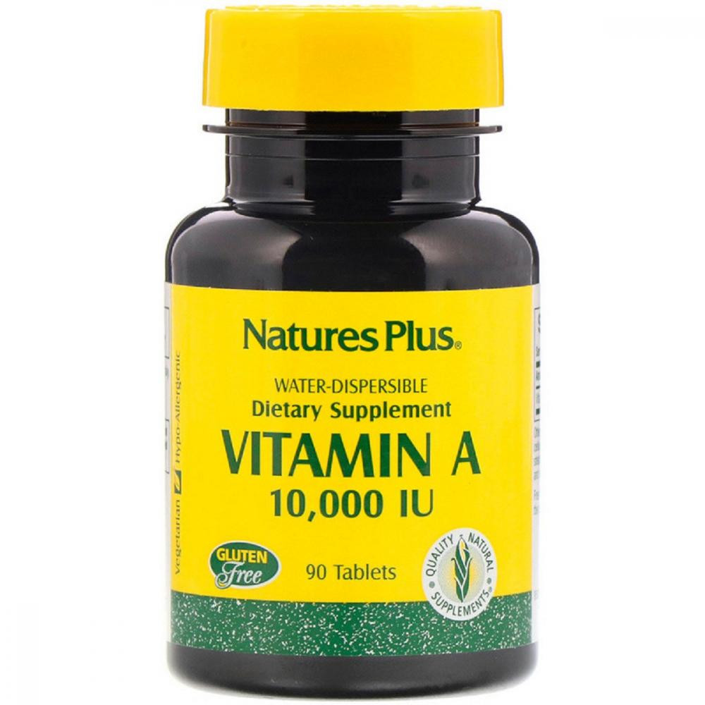 Nature's Plus Вітамін А, Vitamin A, , 10,000 МО, 90 таблеток - зображення 1