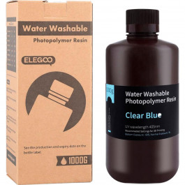 ELEGOO Water Washable Resin, 1кг, Clear Blue (50.103.0010)
