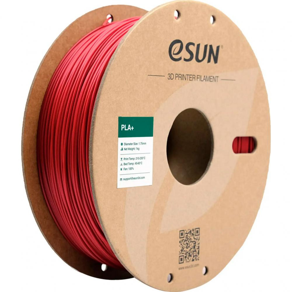 Esun PLA Plus Filament 1кг 1.75мм, пожежно-червоний (PLA+175FER1) - зображення 1