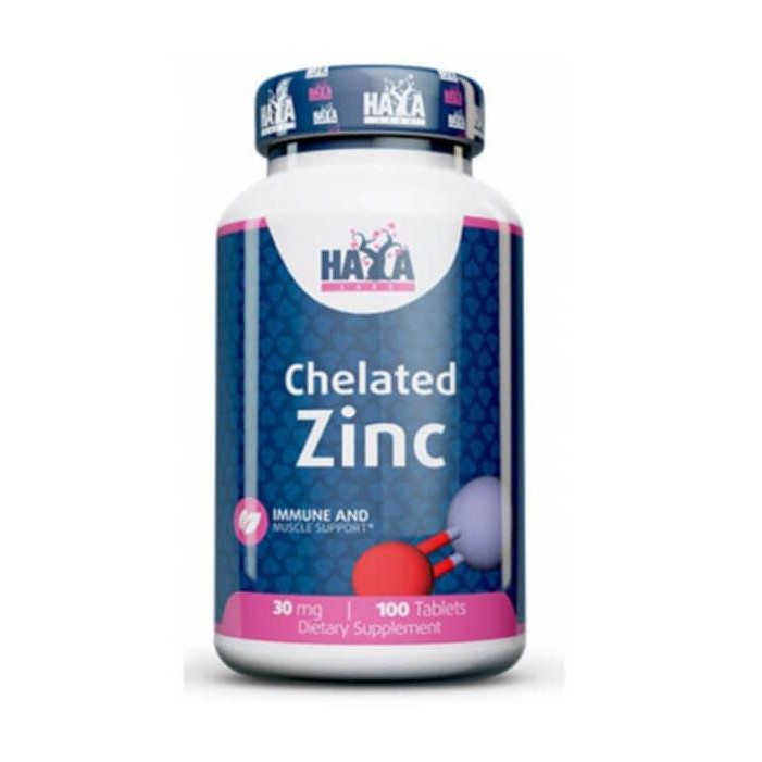 Haya Labs Chelated Zinc Bisglycinate 30 мг 100 таблеток - зображення 1