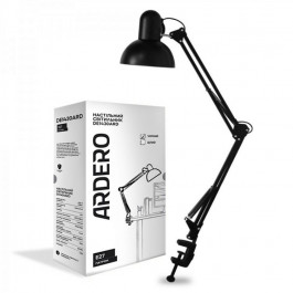 Ardero DE1430ARD на струбцині під лампу Е27 чорний (01961)