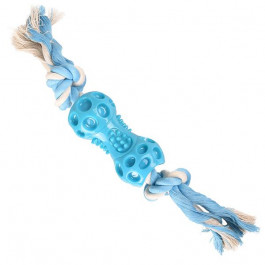 Karlie-Flamingo Іграшка для собак  Lindo Dumbbell With Rope Гантель з канатом 5х5х34 см блакитна (5400585116151)