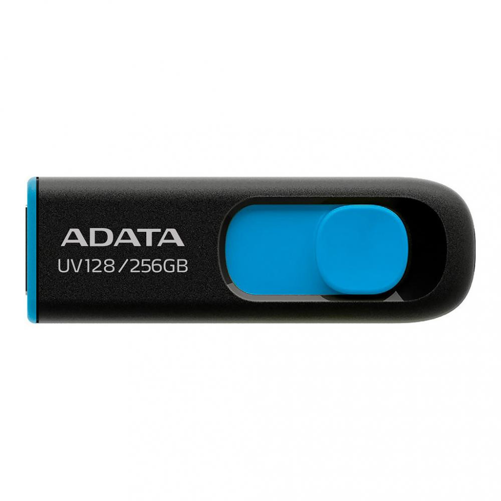 ADATA 256 GB UV128 USB 3.2 Black/Blue (AUV128-256G-RBE) - зображення 1