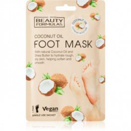 Beauty Formulas Coconut Oil зволожуюча та поживна маска для ніг 1 кс