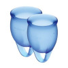 Satisfyer Набор менструальных чаш  Feel Confident Синие 15мл и 20мл мешочек для хранения - зображення 1