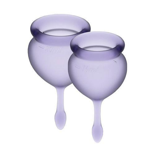 Satisfyer Набор менструальных чаш  Feel Good Фиолетовые 15мл и 20мл мешочек для хранения - зображення 1