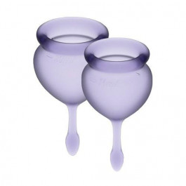 Satisfyer Набор менструальных чаш  Feel Good Фиолетовые 15мл и 20мл мешочек для хранения