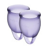 Satisfyer Набор менструальных чаш  Feel Confident Фиолетовые 15мл и 20мл мешочек для хранения - зображення 1