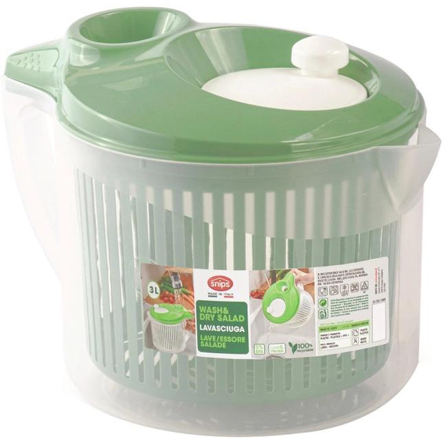 Snips Контейнер для миття та сушки салату  зелений 3 л (8001136904028) - зображення 1