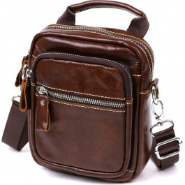 Vintage Маленька чоловіча сумка-барсетка з натуральної шкіри коричневого кольору з ручкою  (20478)