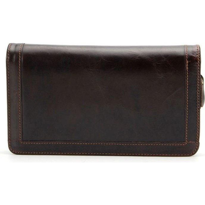 Vintage Коричневый кожаный кошелек клатч на два отделения  (14679) - зображення 1