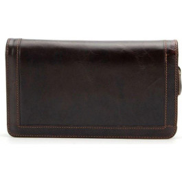 Vintage Коричневый кожаный кошелек клатч на два отделения  (14679)