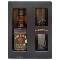 Jim Beam Бурбон  Black 0.7л + 2 склянки (DDSBS1B068)