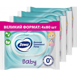 Zewa Вологий туалетний папір  Baby 4 упаковки х 80 шт (7322542434697)