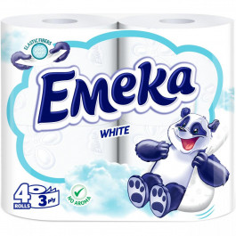 Emeka Тришаровий туалетний папір  White 4 рулони (75423) (3800024035210)