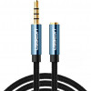 UGREEN AV118 3.5mm Male to 3.5mm Female Extension Cable mini-jack 3.5 мм 1м Blue (40673) - зображення 1