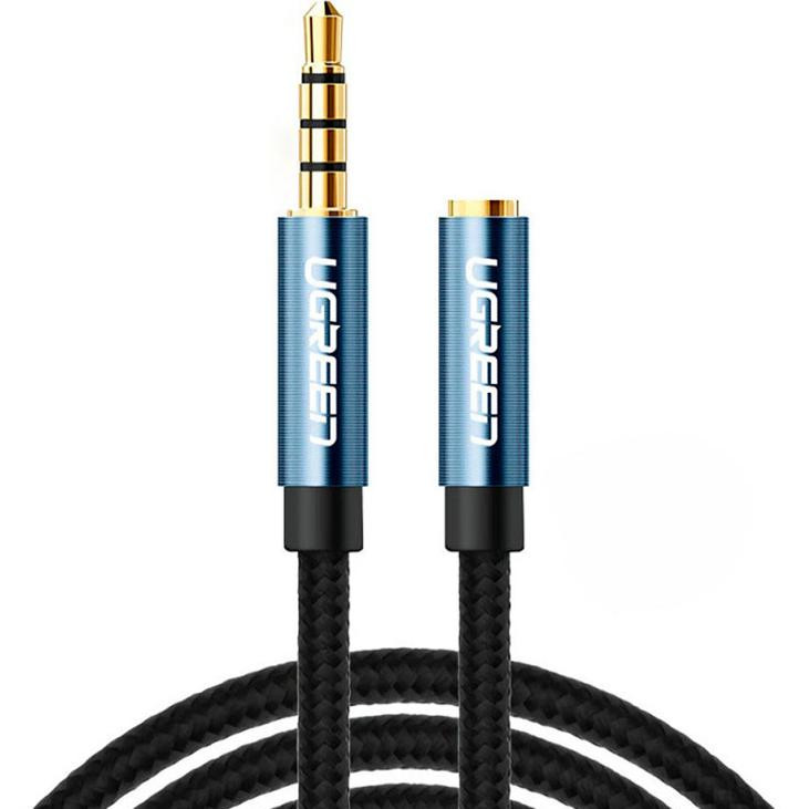 UGREEN AV118 3.5mm Male to 3.5mm Female Extension Cable mini-jack 3.5 мм 1м Blue (40673) - зображення 1