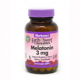 Bluebonnet Nutrition Мелатонін  Earth Sweet Chewables малина 3 мг 60 таб (BLB0993)