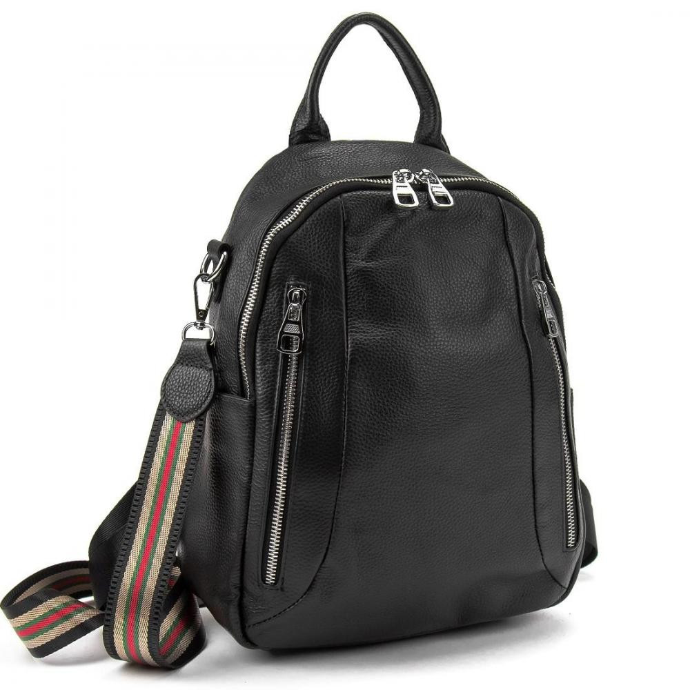 Olivia Leather Сумка-рюкзак жіноча шкіряна чорна  A25F-FL-857A - зображення 1