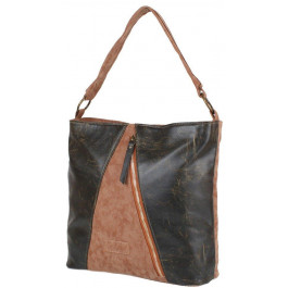 Laskara Женская сумка-мешок  темно-коричневая (LK10203-choco-camel)