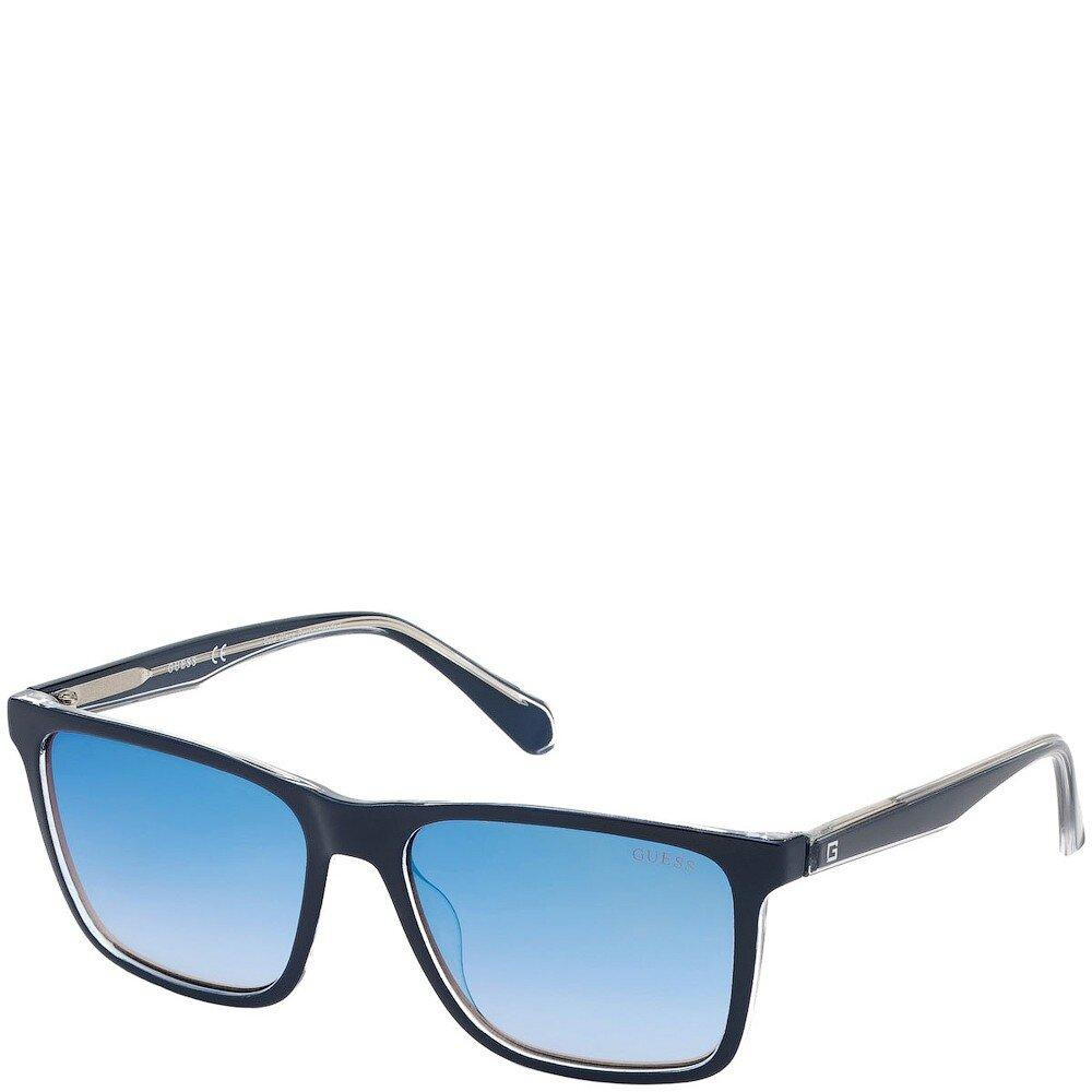 GUESS Унисекс солнцезащитные очки  с зеркальными линзами, прямоугольные (PGU6935-92W55) - зображення 1