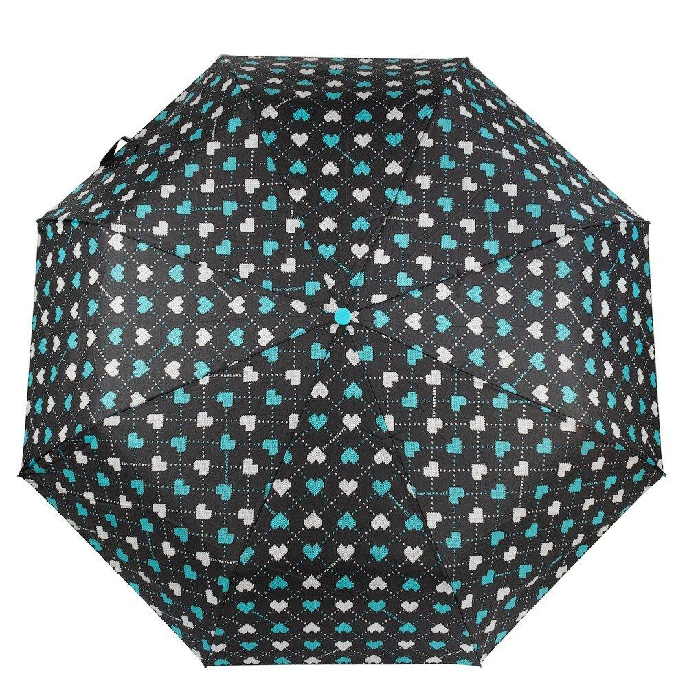 BARBARA VEE Зонт женский полуавтомат  (черный/принт) (HDUE-BV-HR100-TQ) - зображення 1