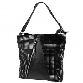 Laskara Женская сумка-мешок  черная (LK-10252-black-point)