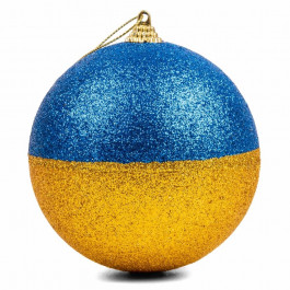 YES! Fun Куля новорічна  12 см жовто-блакитна (974891)