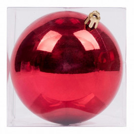 YES! Fun Новорічна куля , пластик, 10 см, червона, глянець (974045)