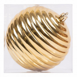 YES! Fun Новорічна куля  формова, пластик, 10 cм, золото, глянець (974086)