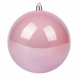 YES! Fun Новорічна куля , пластик, 12 см, рожевий, перламутр (974057)