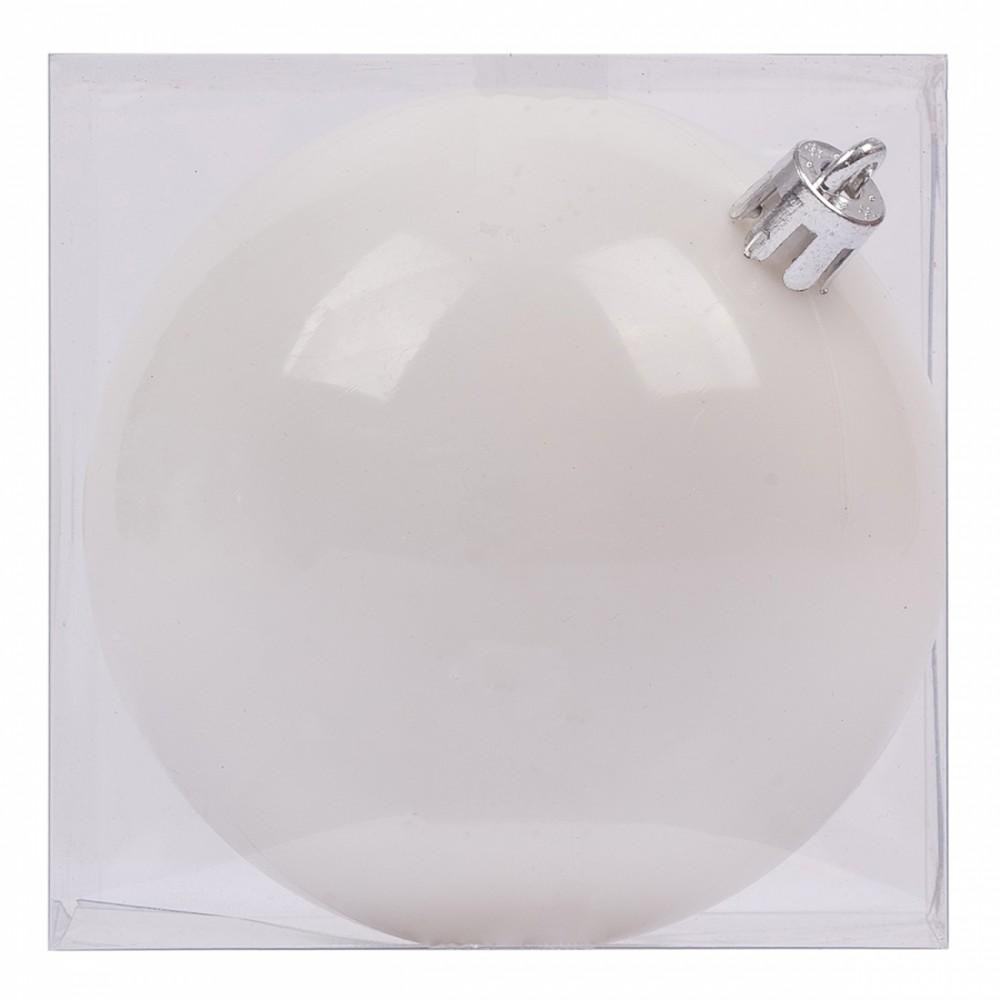 YES! Fun Ялинкова іграшка  куля пластик, 8 cм, біла, матова (974038) - зображення 1