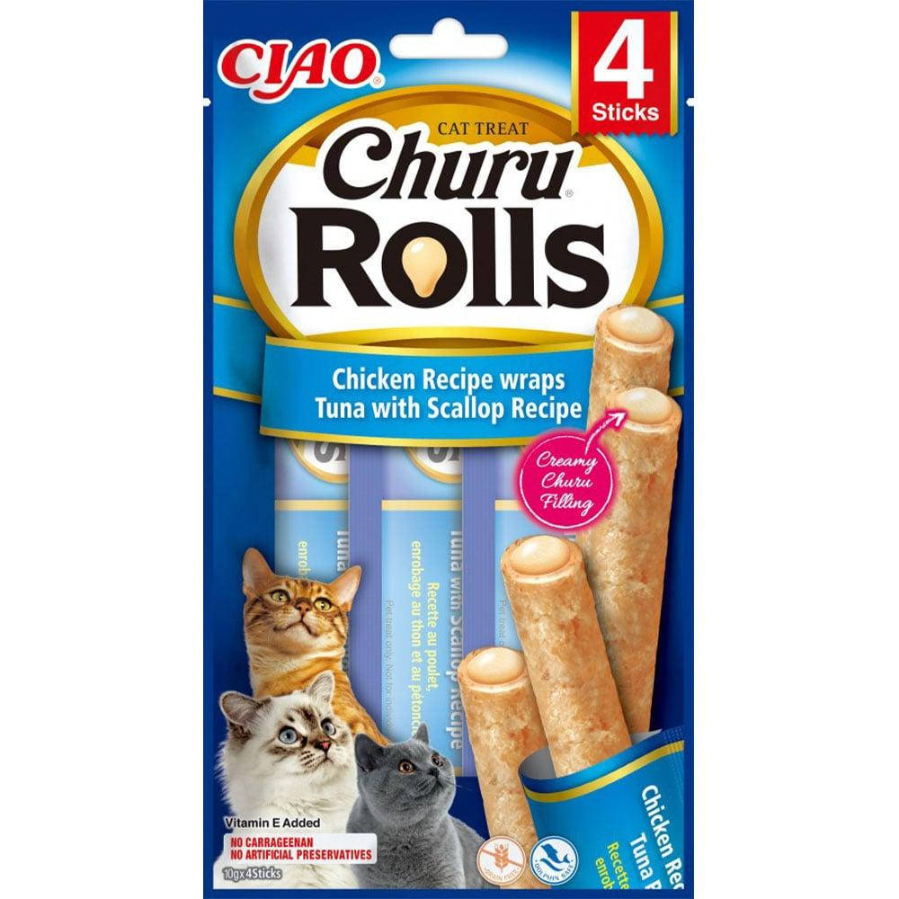 INABA Churu Rolls курка/тунець/морський гребінець 4 x 10 г (EU732) - зображення 1