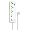Hoco AC13A 5-position extension cord socket including 3*USB output White - зображення 4
