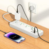 Hoco AC13A 5-position extension cord socket including 3*USB output White - зображення 5
