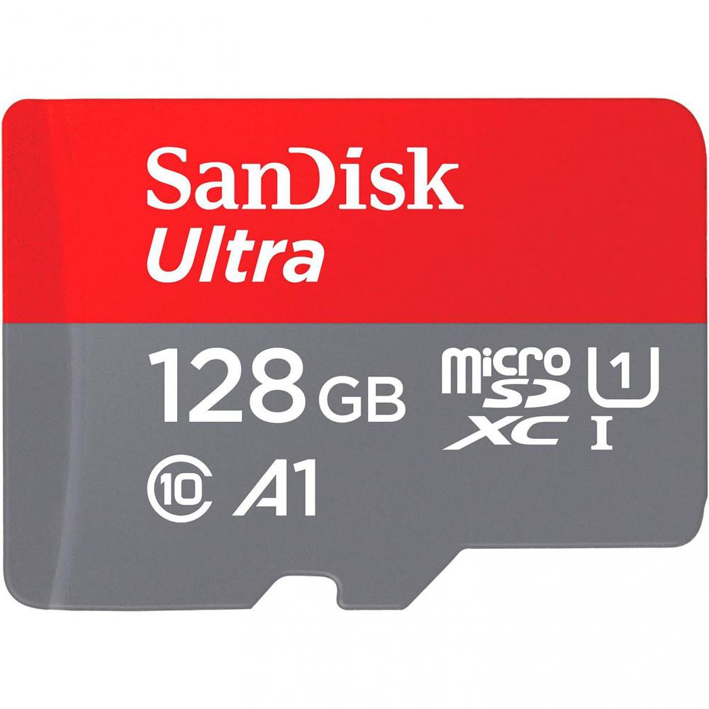 SanDisk 128 GB microSDXC UHS-I Ultra A1 + SD adapter (SDSQUAB-128G-GN6MN) - зображення 1