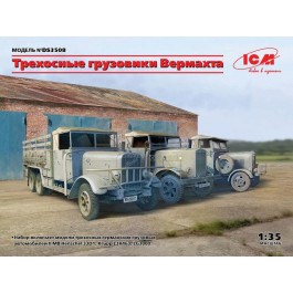   ICM 3-осные грузовые автомобили Вермахта (Henschel 33D1, Krupp L3H163, LG3000) (ICMDS3508)