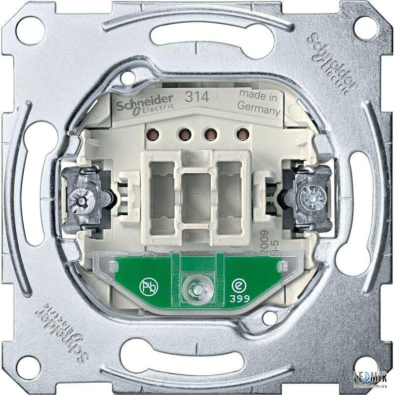 Schneider Electric Механизм одноклавиш. выключателя Merten, 1 полюс, с подсветкой (MTN3131-0000) - зображення 1