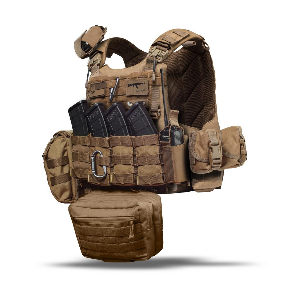 UkrArmor Комплект спорядження Vest Full (based on IBV) L\XL без балістичного захисту. Койот - зображення 1