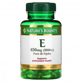 Nature's Bounty Вітамін E  1000 МЕ 450 мг 60 гелевих капсул (NRT01799)