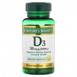 Nature's Bounty Вітамін D3  2000 МЕ 50 мкг 150 гелевих капсул (NRT17621)