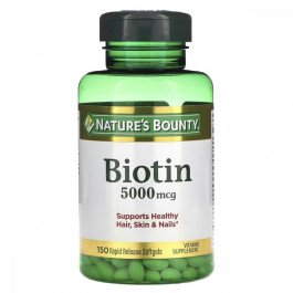 Nature's Bounty Біотин  5000 мкг 150 гелевих капсул (NRT29619)