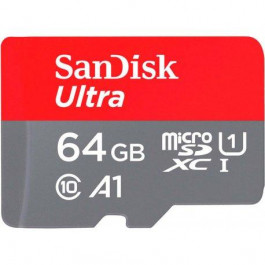 SanDisk 64 GB microSDXC UHS-I A1 Class 10 Ultra (SDSQUAB-064G-GN6MA)