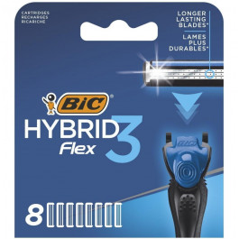 BIC Змінні картриджі для гоління (леза) чоловічі  Flex 3 Hybrid 8 шт (3086123480933)