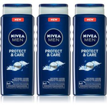 Nivea Men Protect & Care гель для душа для чоловіків 3 x 500 ml (вигідна упаковка) - зображення 1