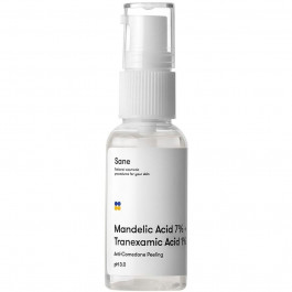 SANE Пілінг для обличчя  Mandelic Acid 7% + Tranexamic Acid 1%, з мигдальною кислотою, 30 мл
