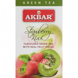 Akbar Чай зелений китайський  Strawberry Kiwi, 20х1.5 г (5014176014704)